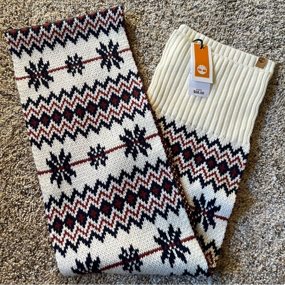 Timberland Fair Isle Design Scarf NWT